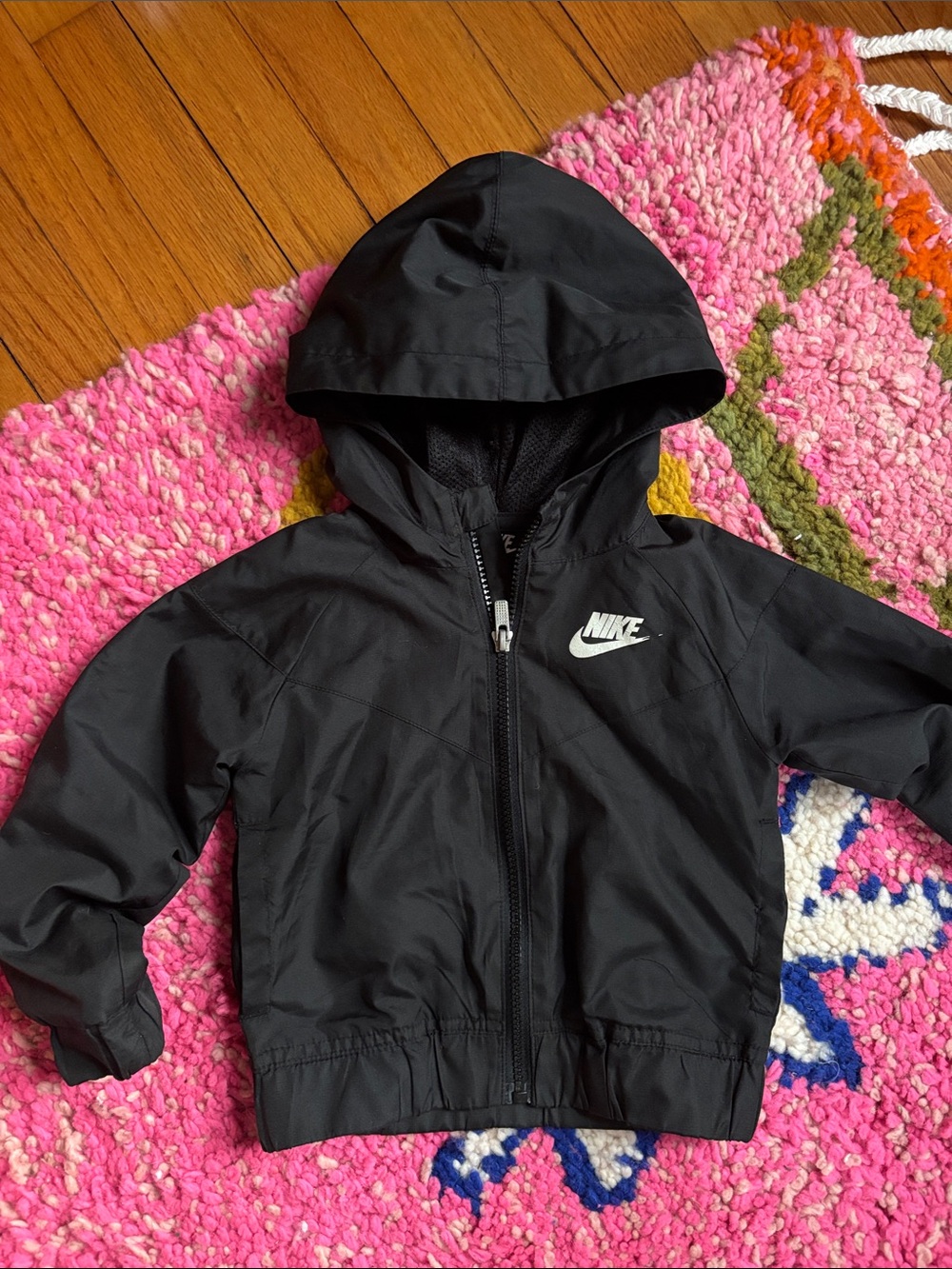 Toddler Nike Black Hooded Windbreaker